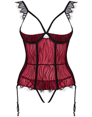 фото Комплект Obsessive Denissa corset Красно-черный фото 1