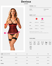 фото Комплект Obsessive Denissa corset Красно-черный фото 3